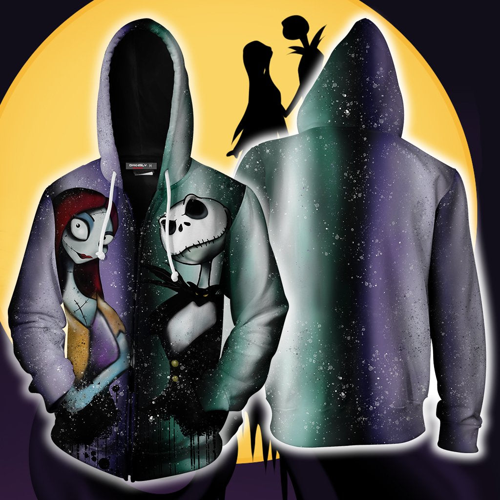 The Nightmare Before Christmas Jack & Sally Zip Up Hoodie XS