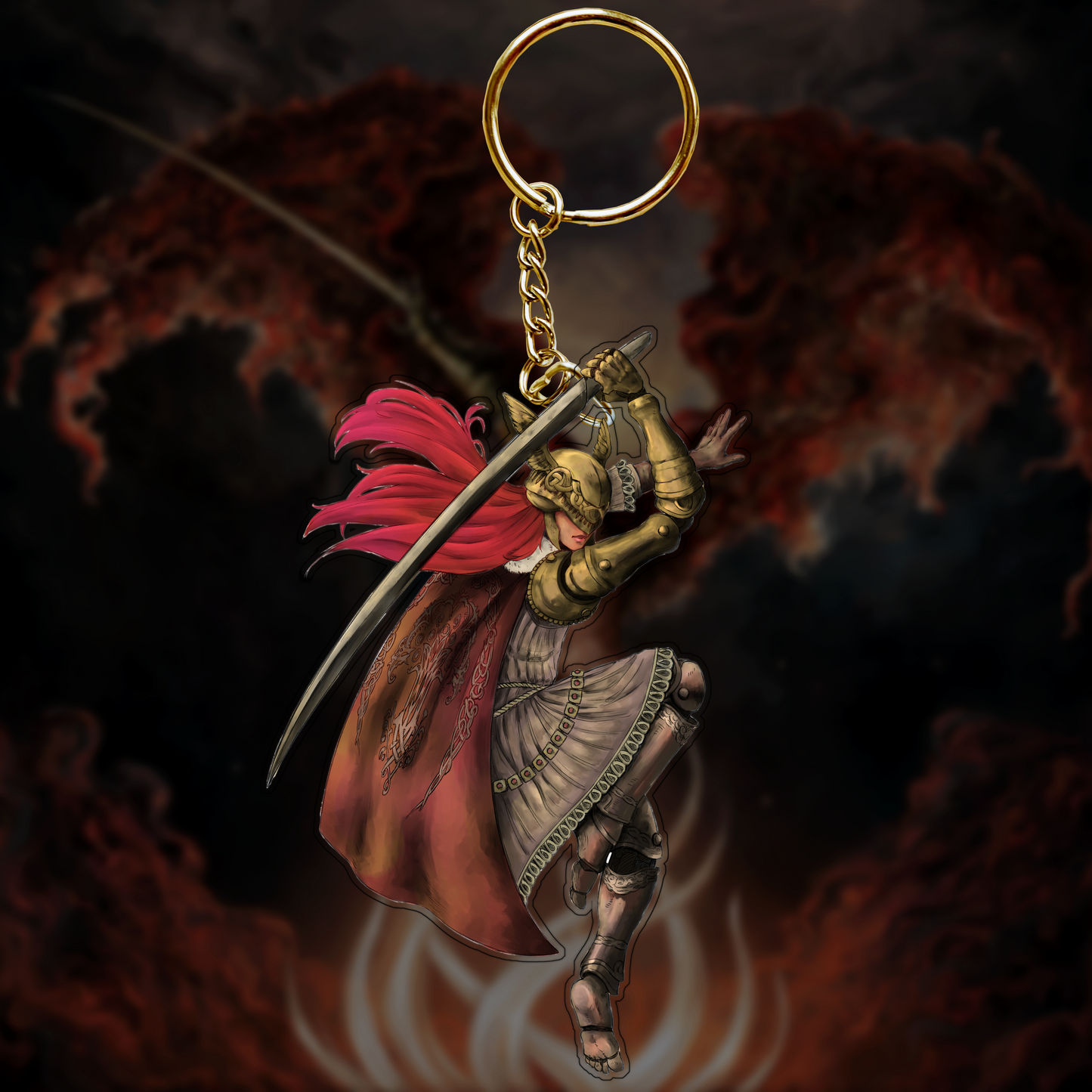 Elden Ring Keychain Video Game Keychains Acrylic Plastic