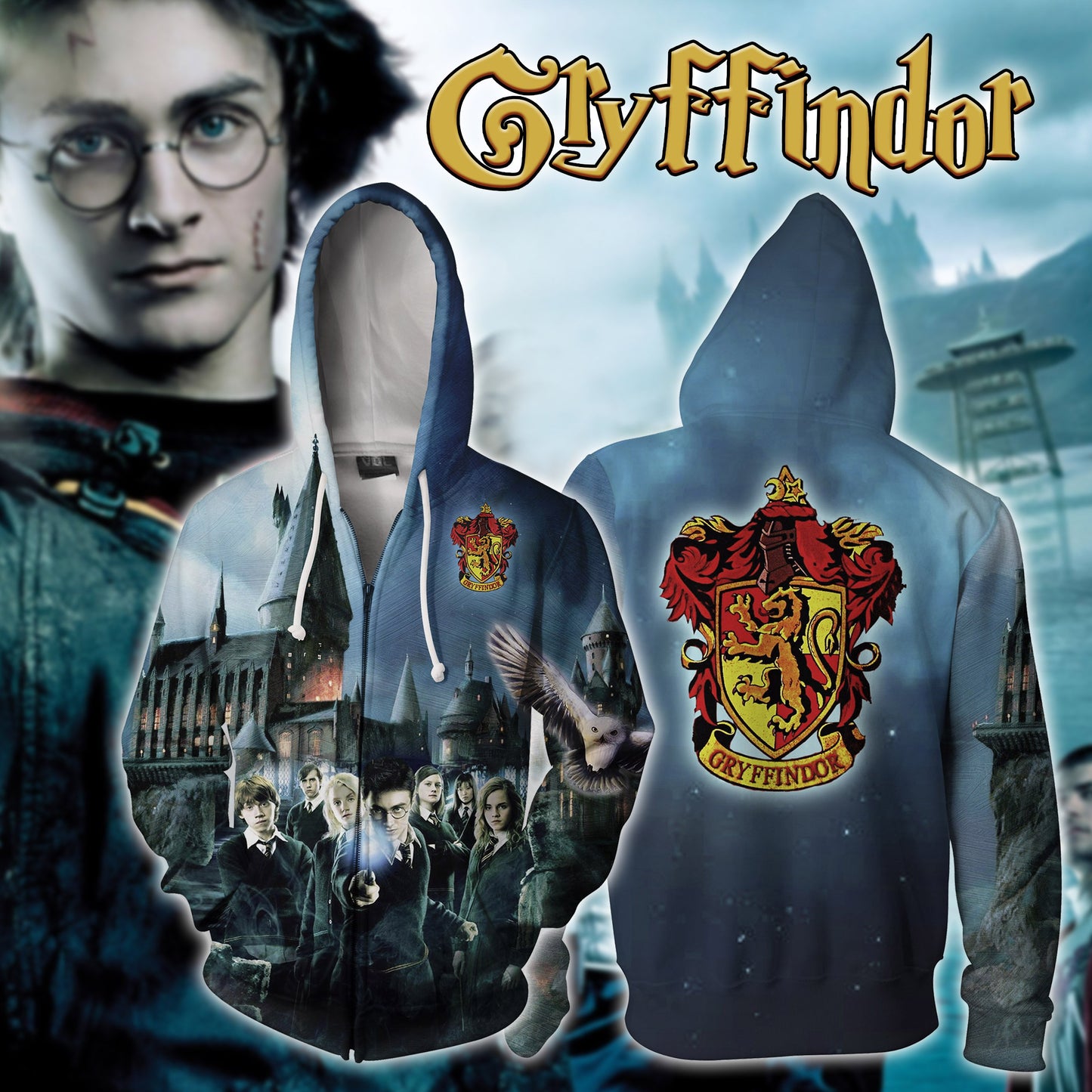 Gryffindor Harry Potter Zip Up Hoodie S