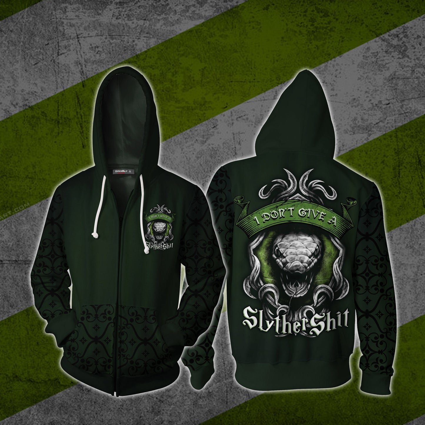 I Don't Give A SlytherShit Harry Potter 3D Zip Up Hoodie XS