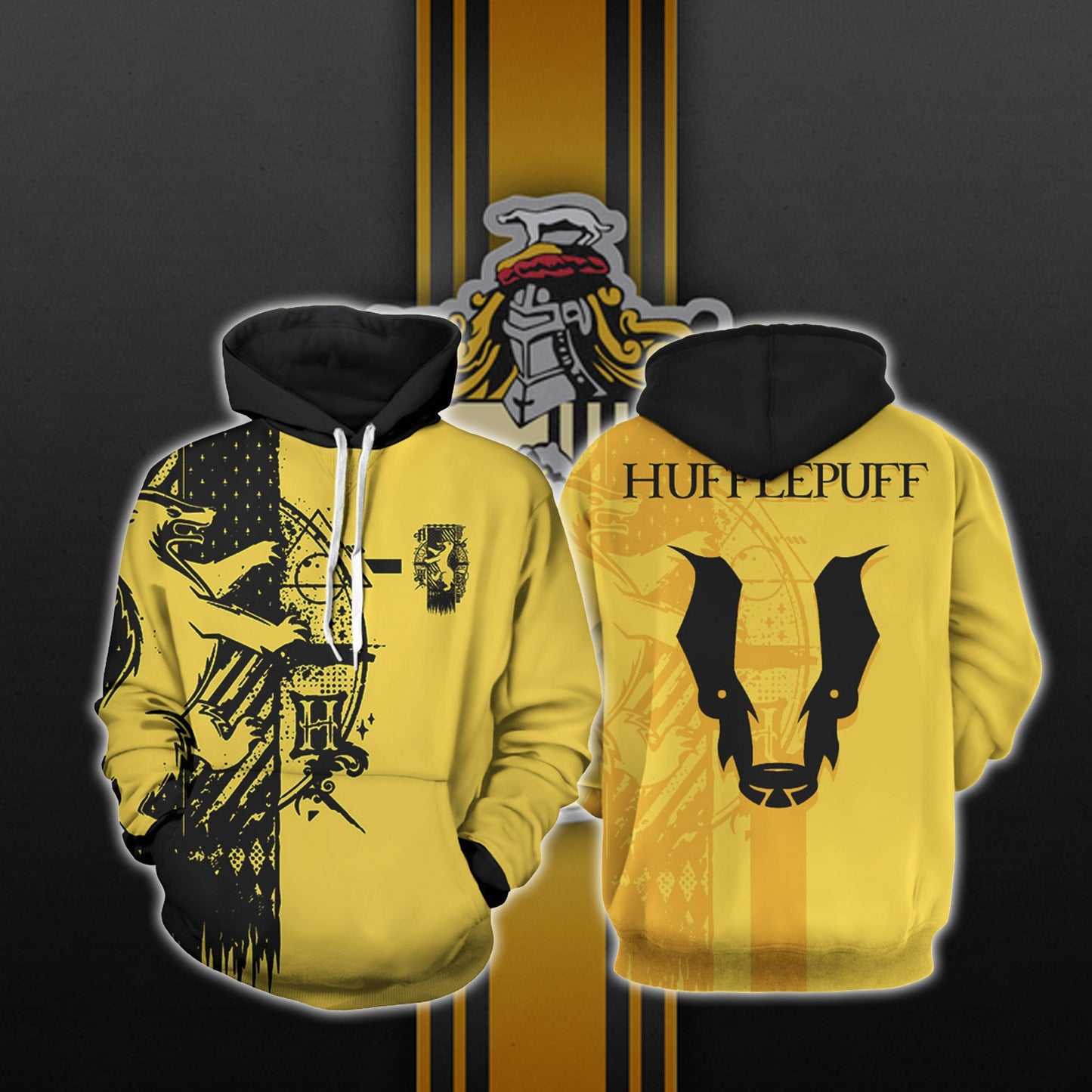 Quidditch Hufflepuff Harry Potter Unisex 3D T-shirt Hoodie S