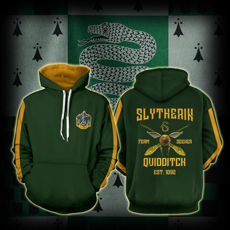 Slytherin Quidditch Team Harry Potter Unisex 3D T-shirt Hoodie S