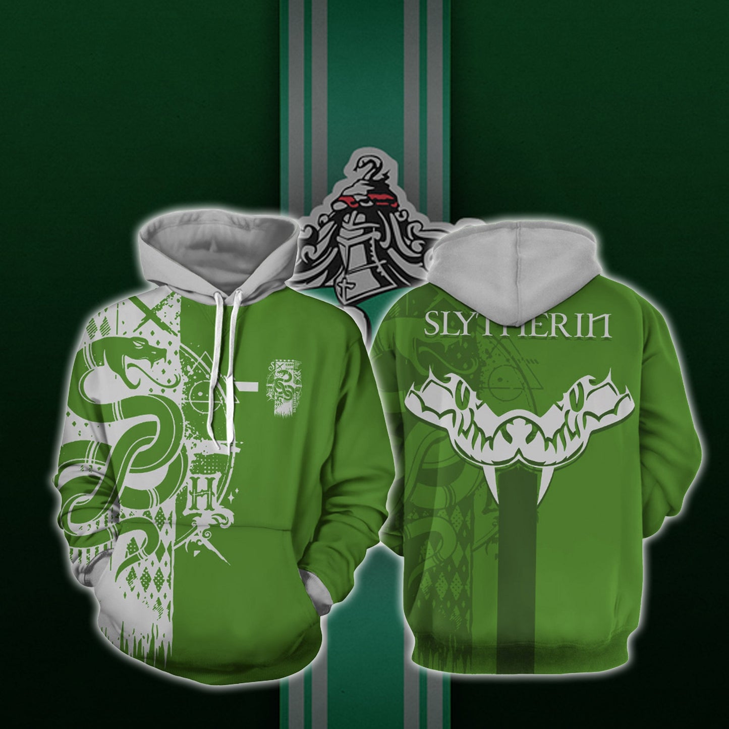 Quidditch Slytherin Harry Potter Unisex 3D T-shirt Hoodie S