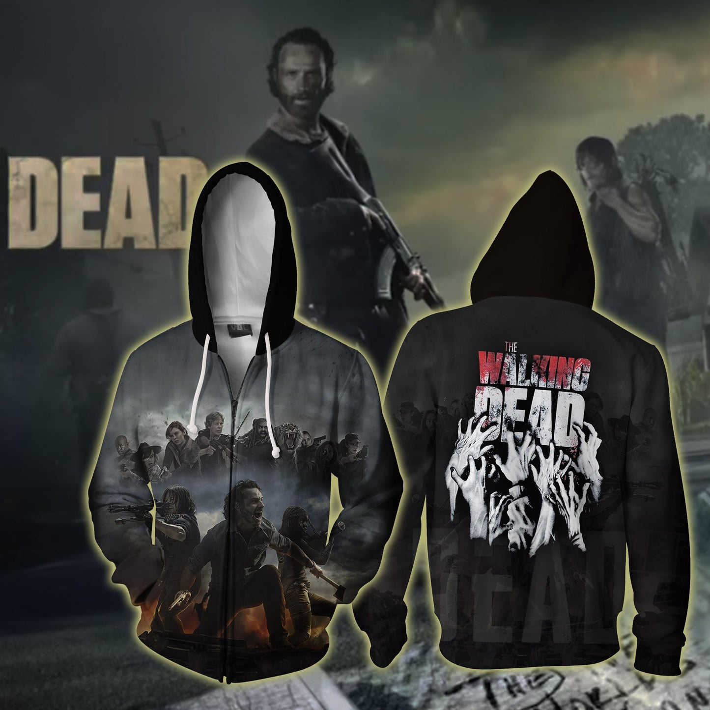 The Walking Dead 3D Zip Up Hoodie XS