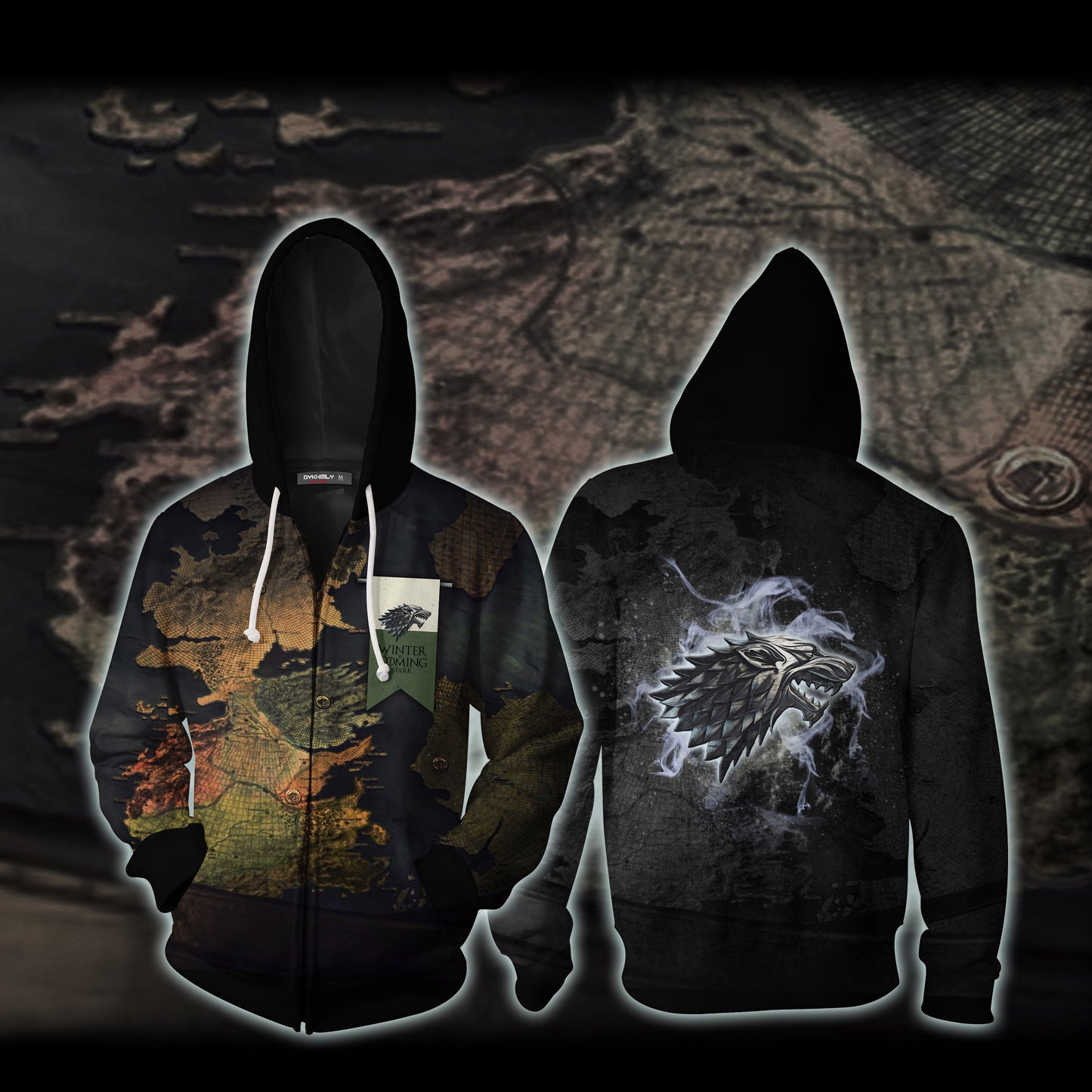 Winter Is Coming Stark Game Of Thrones Zip Up Hoodie XS