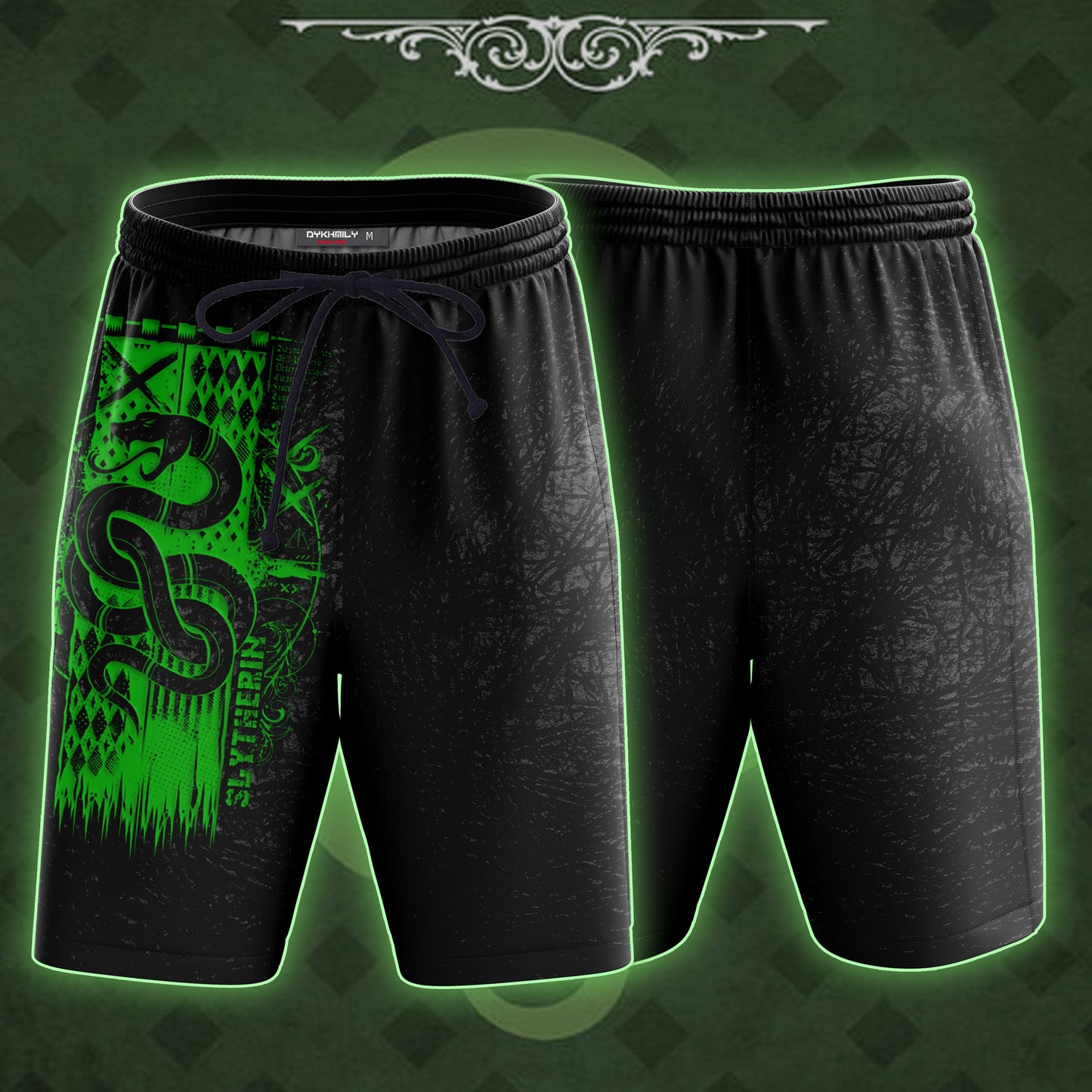 The Slytherin Snake Harry Potter Beach Shorts S
