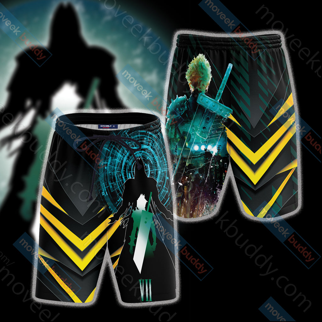 Final Fantasy 7 Cloud Strife New 3D Beach Shorts L