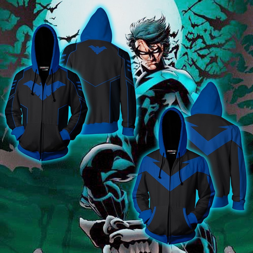 Nightwing Cosplay Zip Up Hoodie Jacket