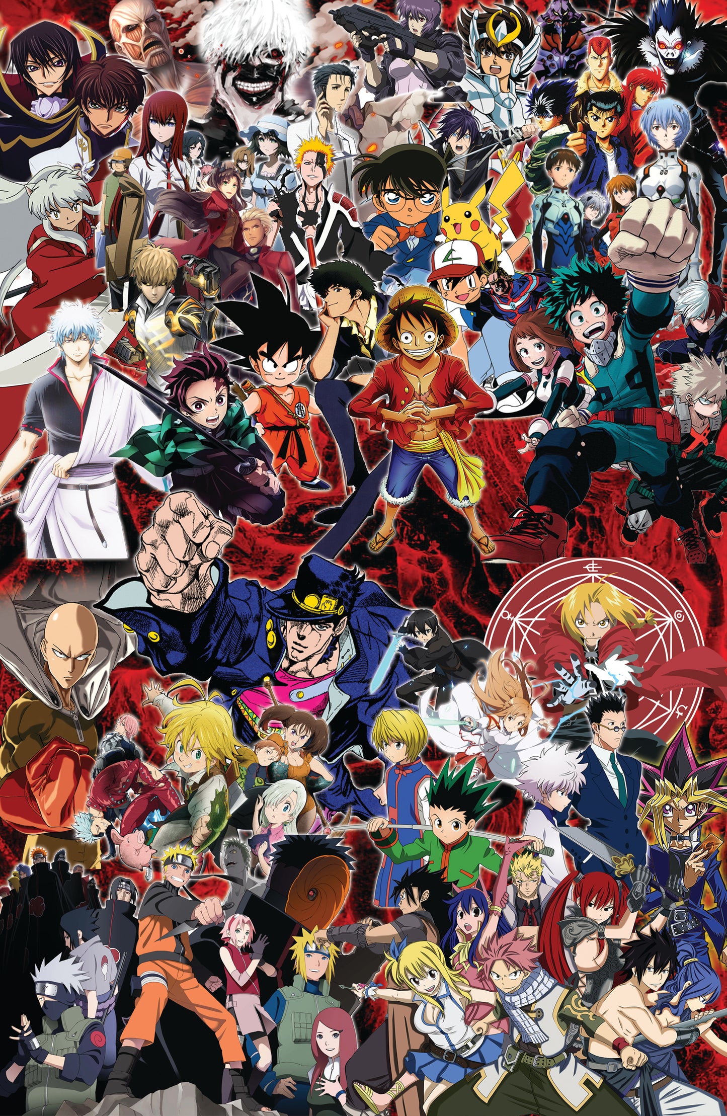 Anime Characters Compilation (Dragon Ball, Naruto, One Piece, Bleach, Yu Gi Oh!, My Hero Academia, Pokemon, The Metal Alchemist, ect.) 3D Bed Set