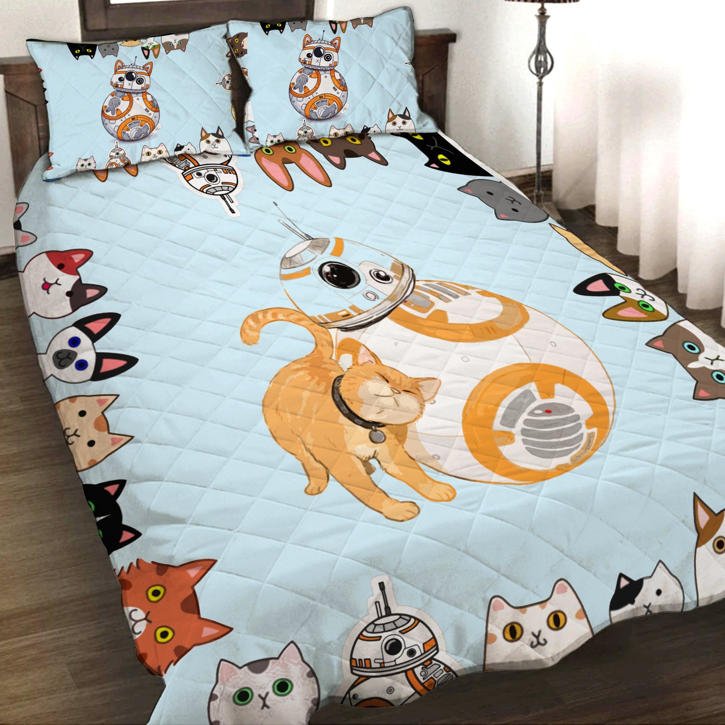 Star wars and cats 3D Quilt Set Twin (150x180CM)