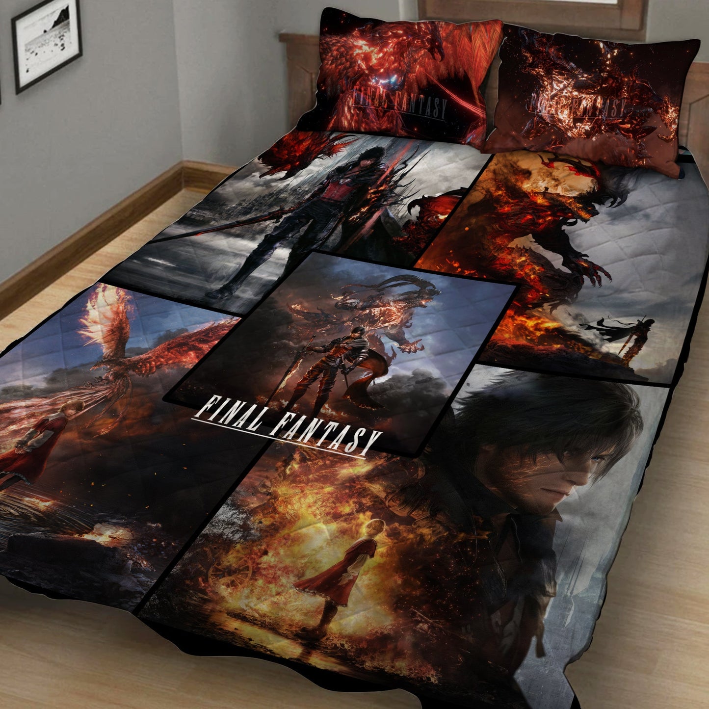 Final Fantasy XVI Video Game Quilt Blanket Quilt Set