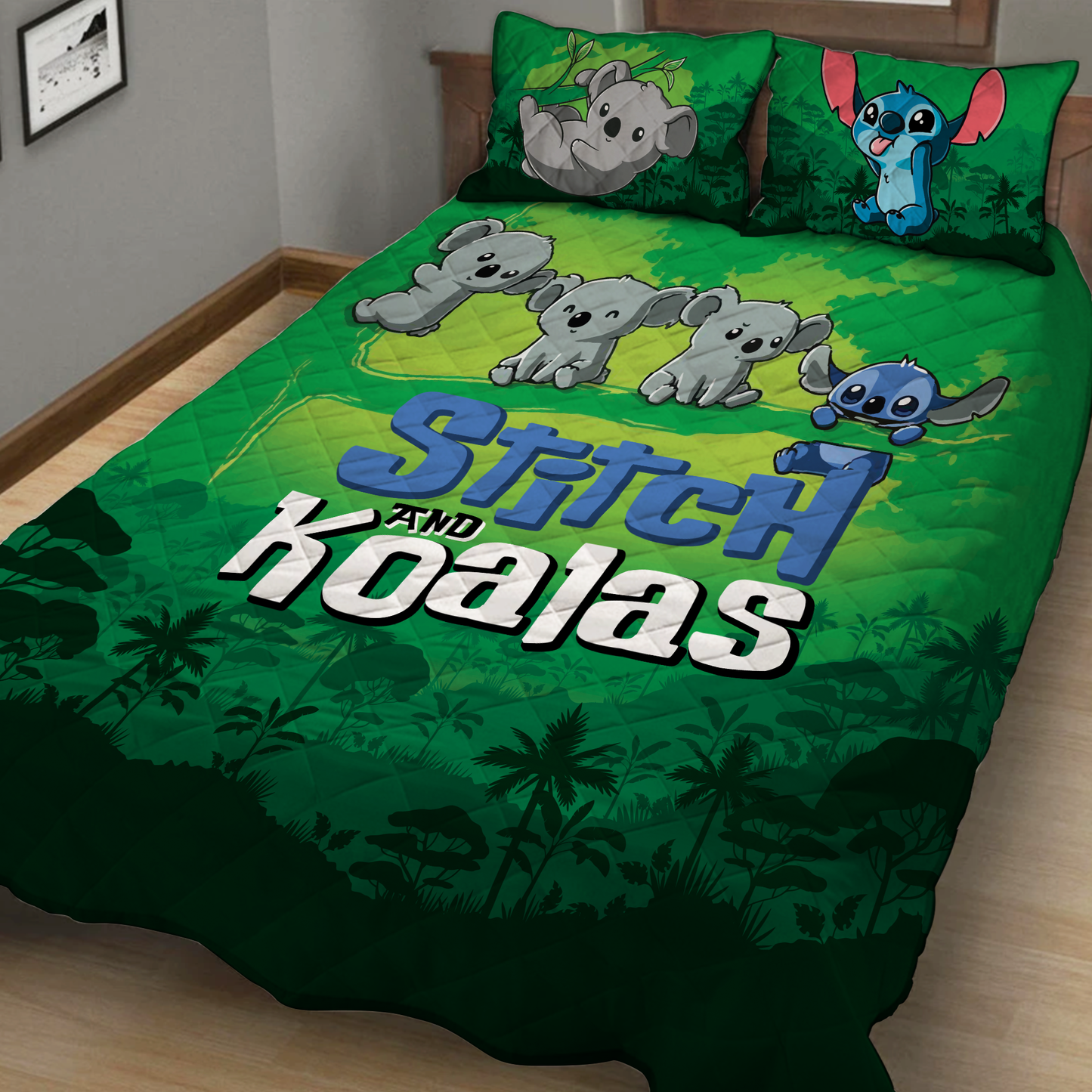 Stitch and Koalas 3D Quilt Set Twin (150x180CM)
