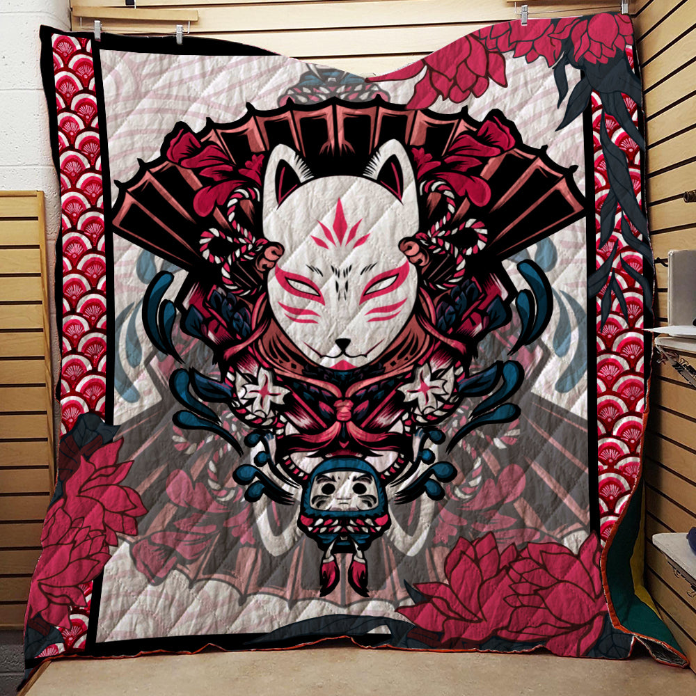 Naruto Kitsune Mask 3D Quilt Set Single Quilt Twin (150x180CM)