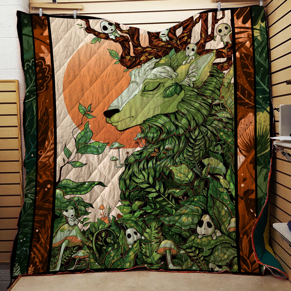 Deer And Kodama Ghibli Studio 3D Quilt Set Single Quilt Twin (150x180CM)