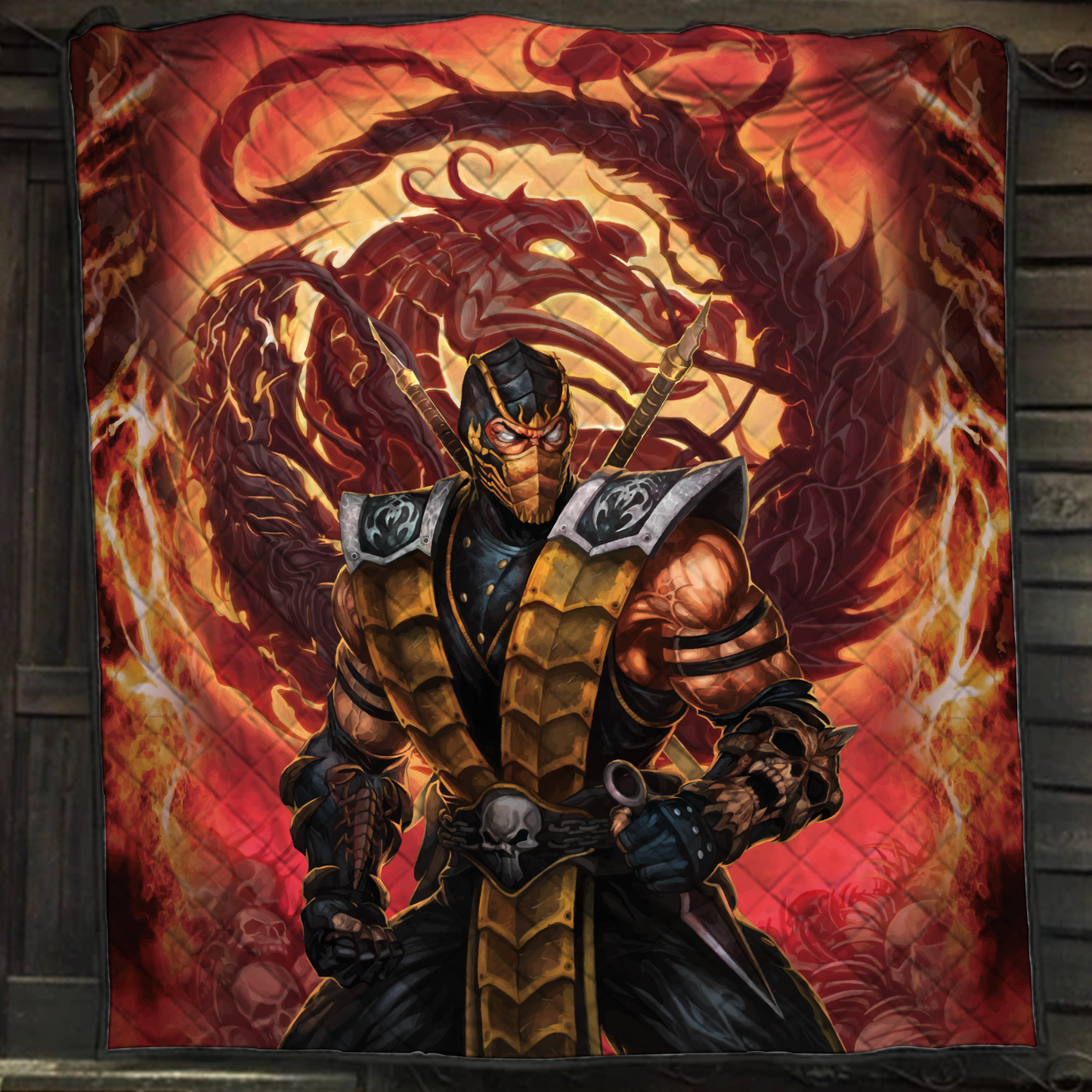 Mortal Kombat Scorpio 3D Quilt Set Single Quilt Twin (150x180CM)
