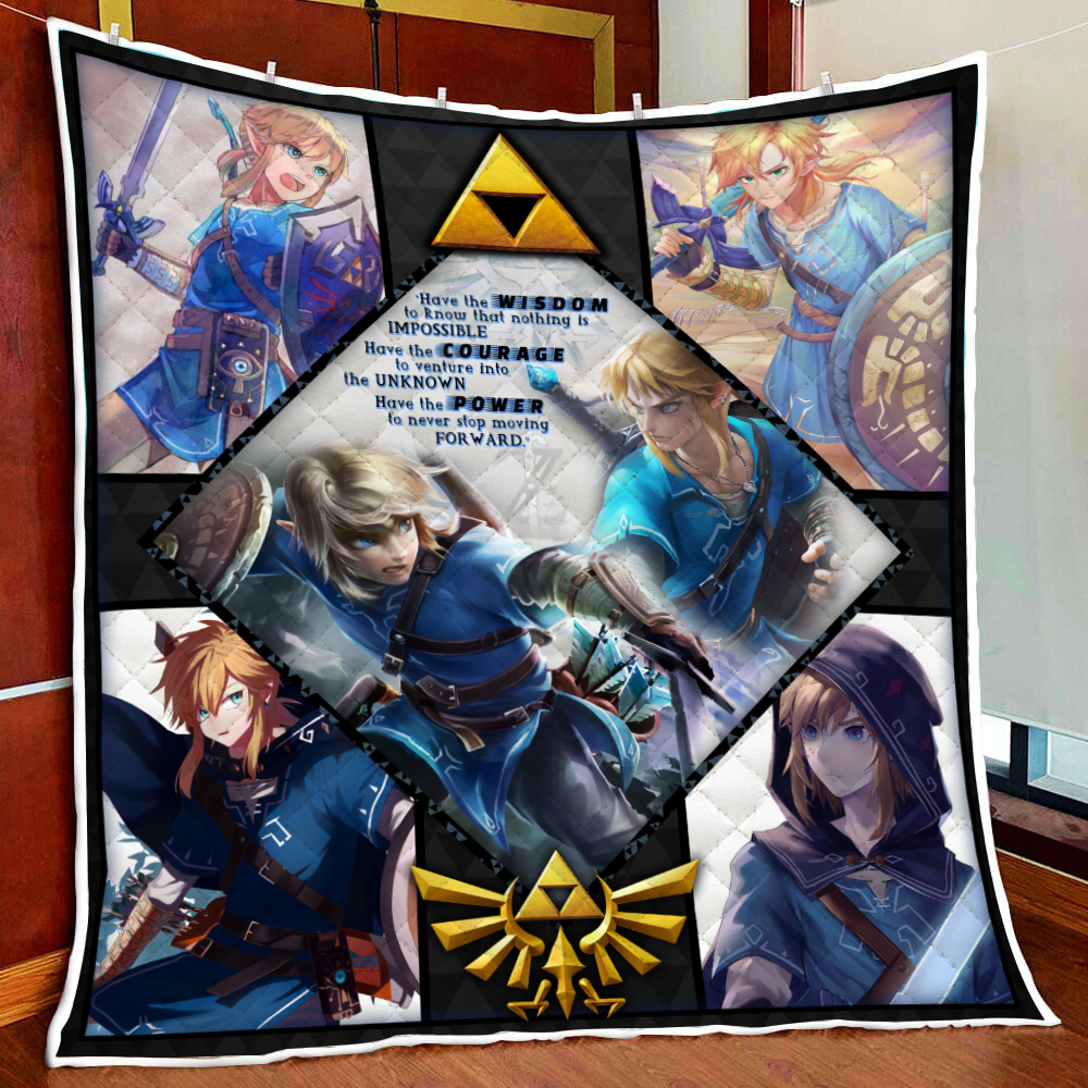 Wisdom Courage Power Link The Legend of Zelda Quilt Blanket Quilt Set Single Quilt Twin (150x180CM)