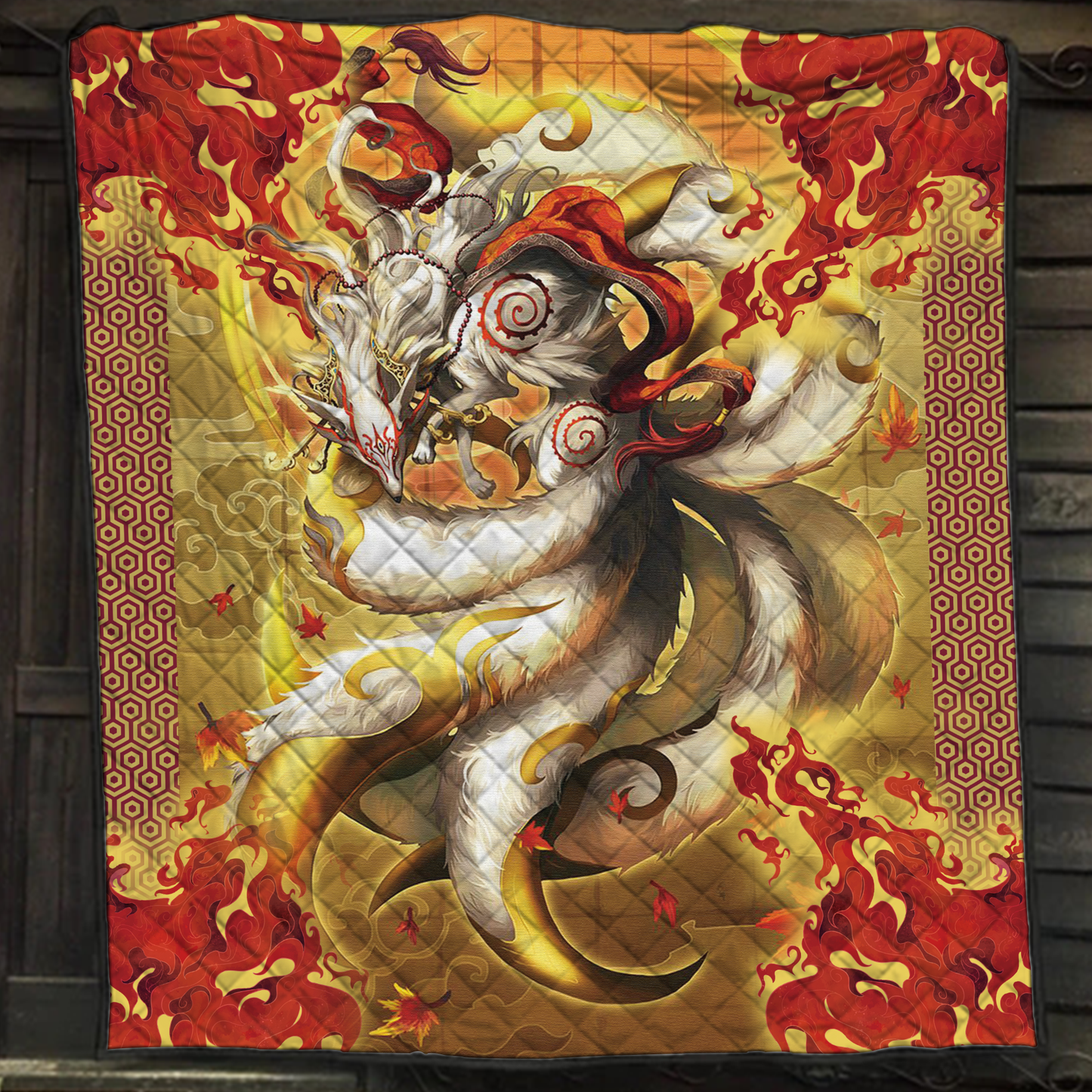 Nine Tail Okami Fox Quilt Bed Set Single Quilt Twin (150x180CM)