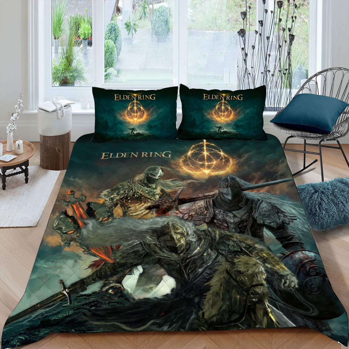 Elden Ring Video Game Quilt Blanket Quilt Set Quilt Set Twin (150x180CM)