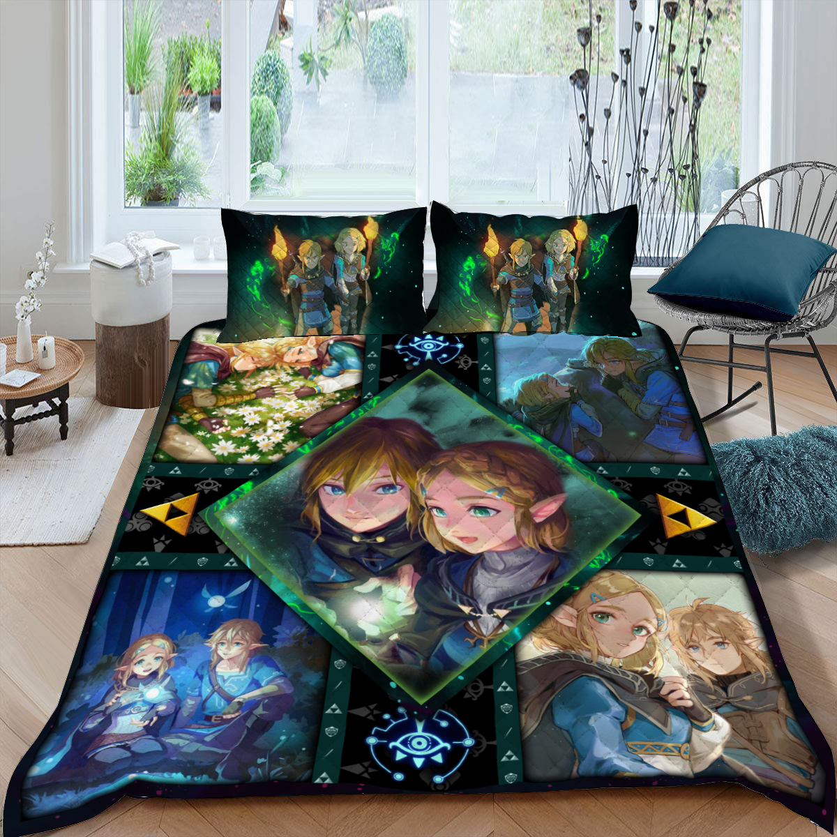 Link and Zelda The Legend of Zelda Quilt Blanket Quilt Set Quilt Set Twin (150x180CM)