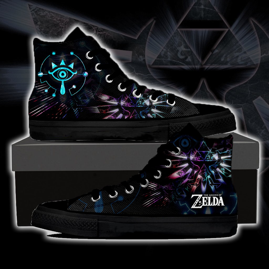 The Legend of Zelda - Breath of the Wild High Top Canvas Shoes Black SIZE 29