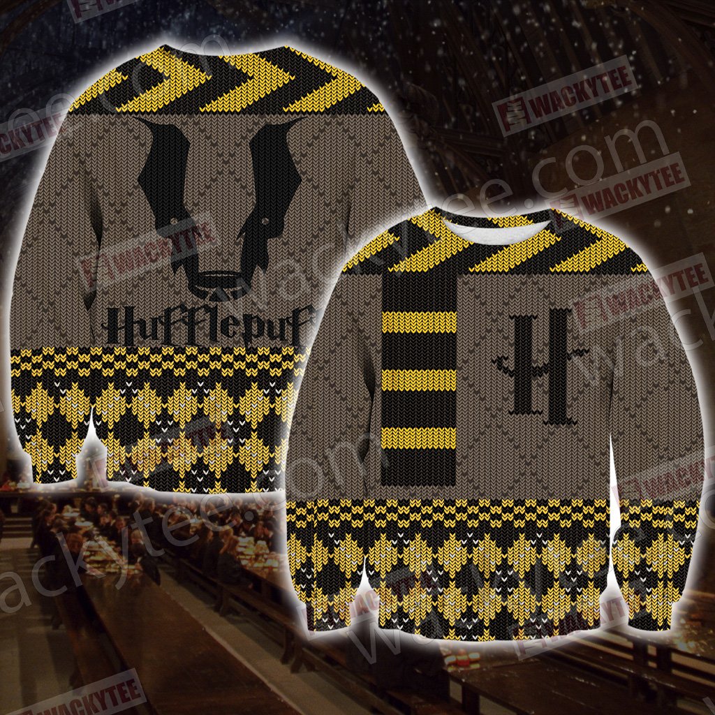 Harry Potter - Hufflepuff House Xmas Style Unisex 3D Sweater S
