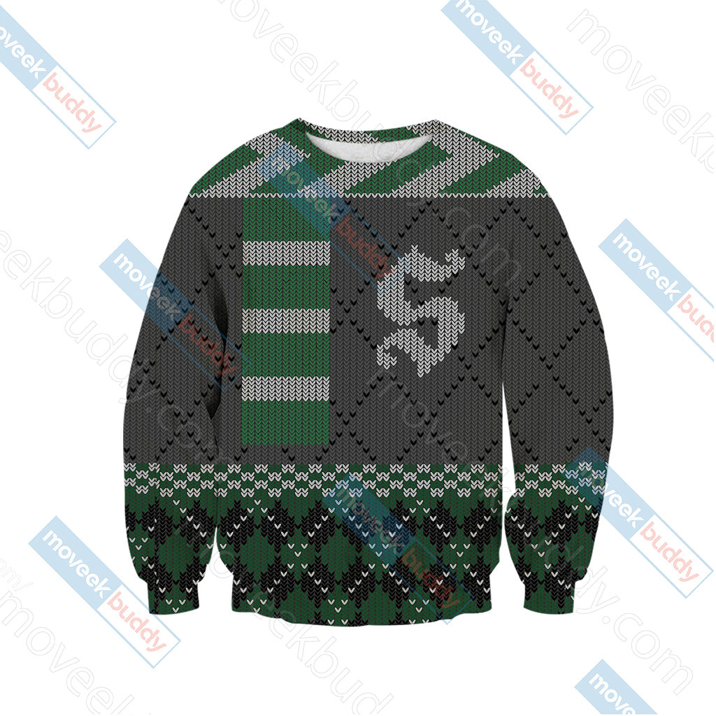 Harry Potter - Slytherin House Xmas Style Unisex 3D Sweater