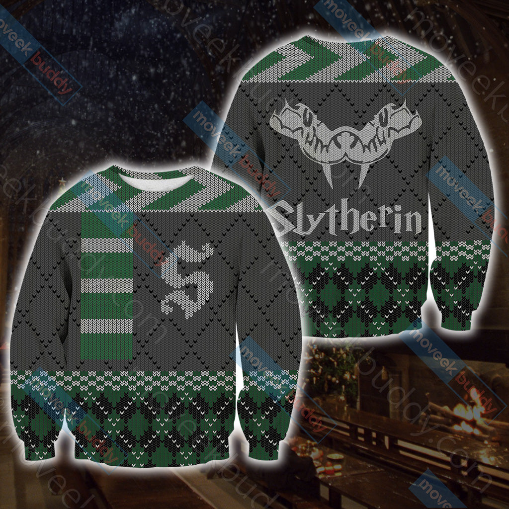 Harry Potter - Slytherin House Xmas Style Unisex 3D Sweater S