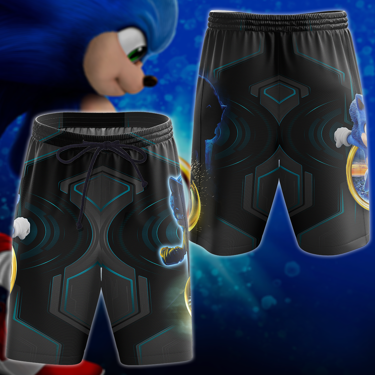 Sonic The Hedgehog Video Game 3D All Over Print T-shirt Tank Top Zip Hoodie Pullover Hoodie Hawaiian Shirt Beach Shorts Jogger Beach Shorts S