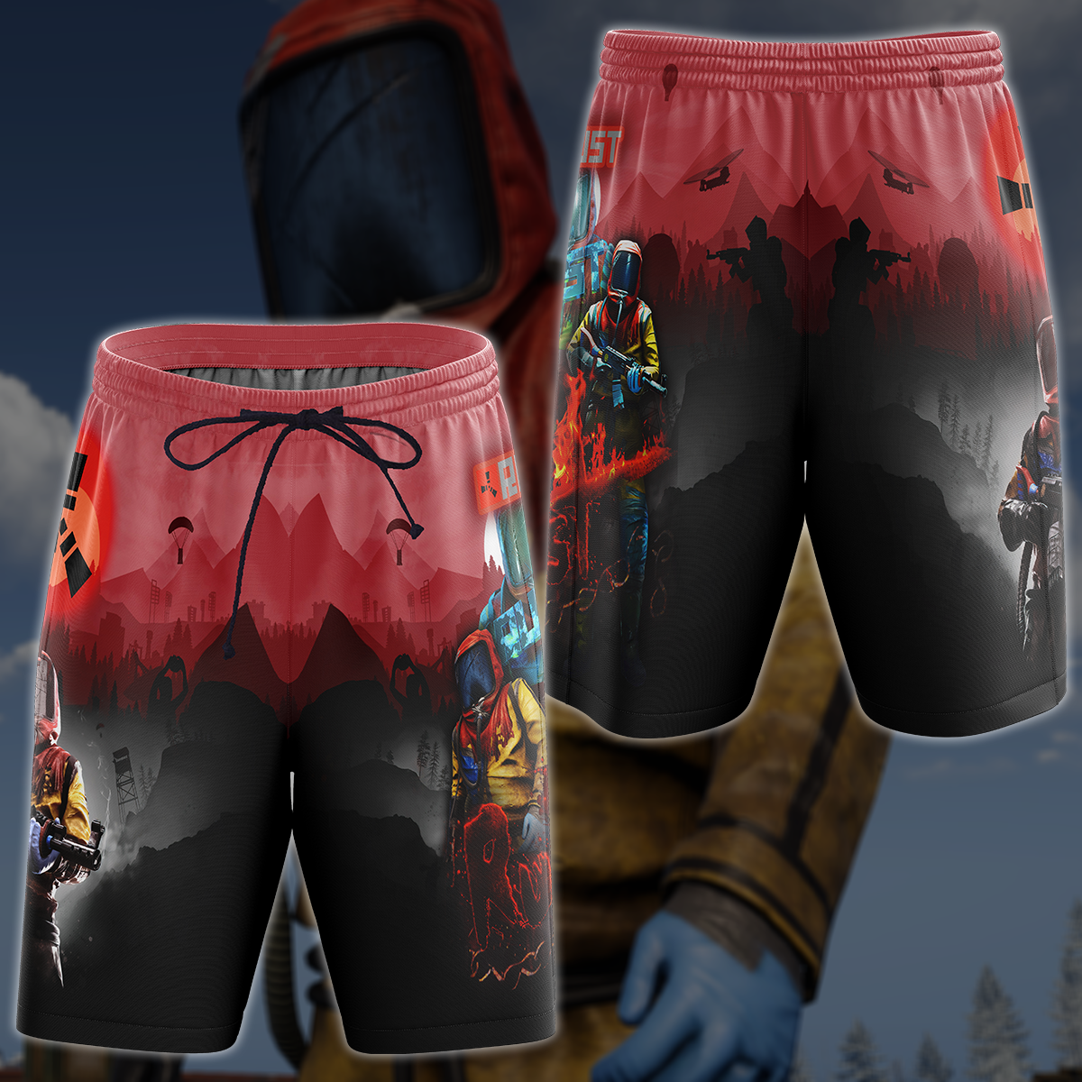 Rust Video Game 3D All Over Printed T-shirt Tank Top Zip Hoodie Pullover Hoodie Hawaiian Shirt Beach Shorts Jogger Beach Shorts S