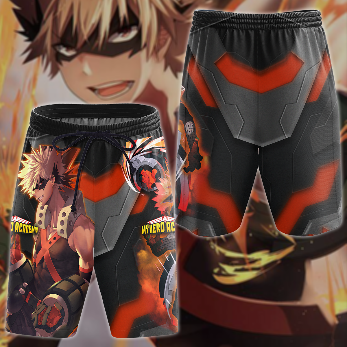 My Hero Academia Bakugou 3D All Over Print T-shirt Tank Top Zip Hoodie Pullover Hoodie Hawaiian Shirt Beach Shorts Jogger Beach Shorts S