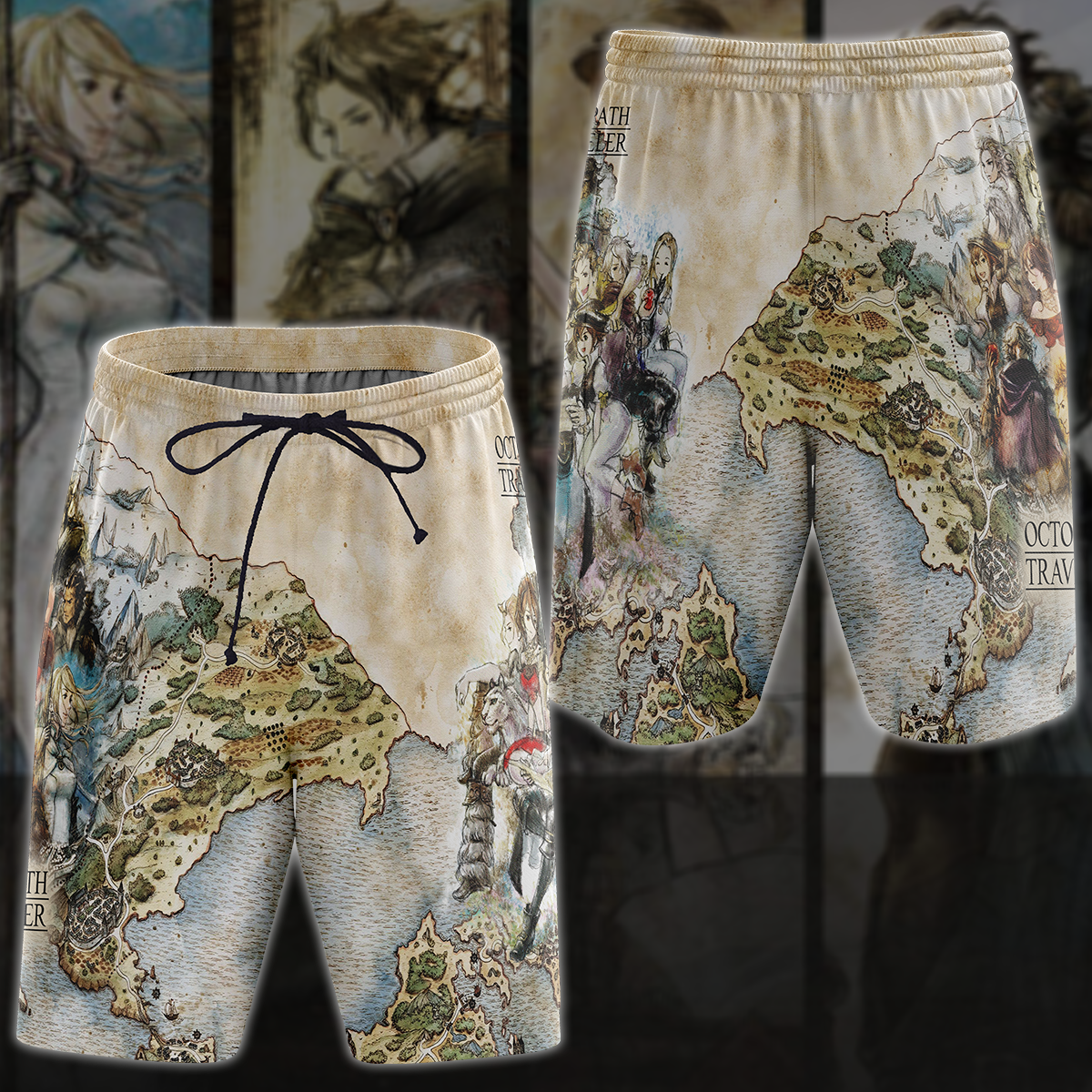 Octopath Traveler 2 Video Game 3D All Over Printed T-shirt Tank Top Zip Hoodie Pullover Hoodie Hawaiian Shirt Beach Shorts Jogger Beach Shorts S