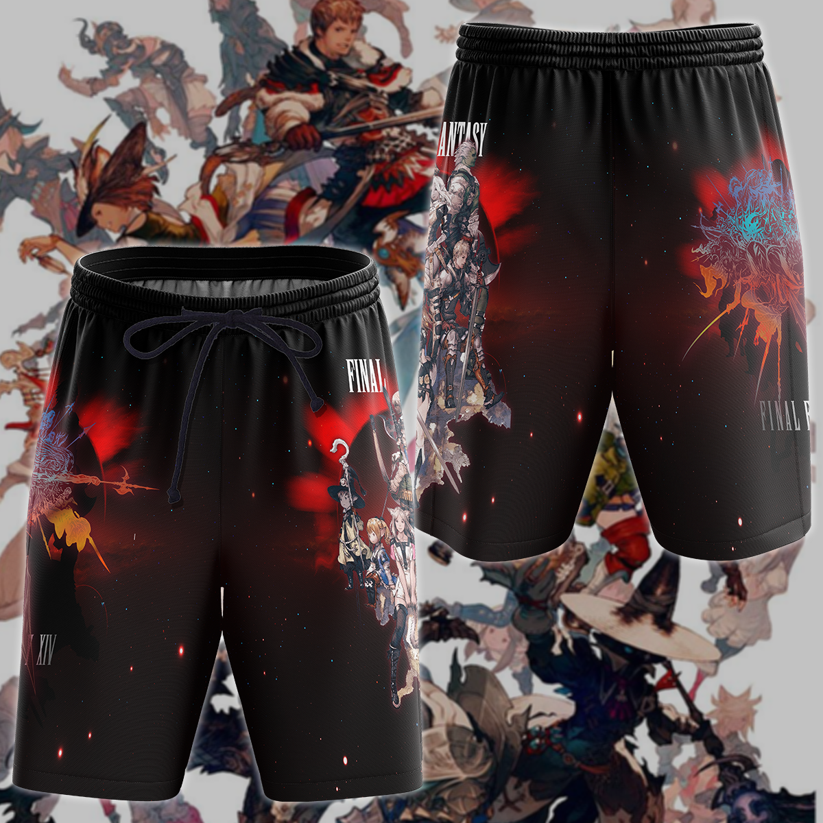 Final Fantasy XIV Video Game 3D All Over Print T-shirt Tank Top Zip Hoodie Pullover Hoodie Hawaiian Shirt Beach Shorts Jogger Beach Shorts S
