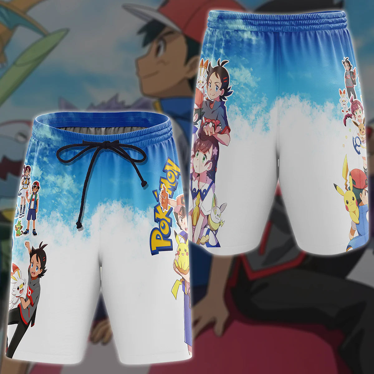 Pokemon Ash Ketchum Anime Manga 3D All Over Print T-shirt Tank Top Zip Hoodie Pullover Hoodie Hawaiian Shirt Beach Shorts Jogger Beach Shorts S