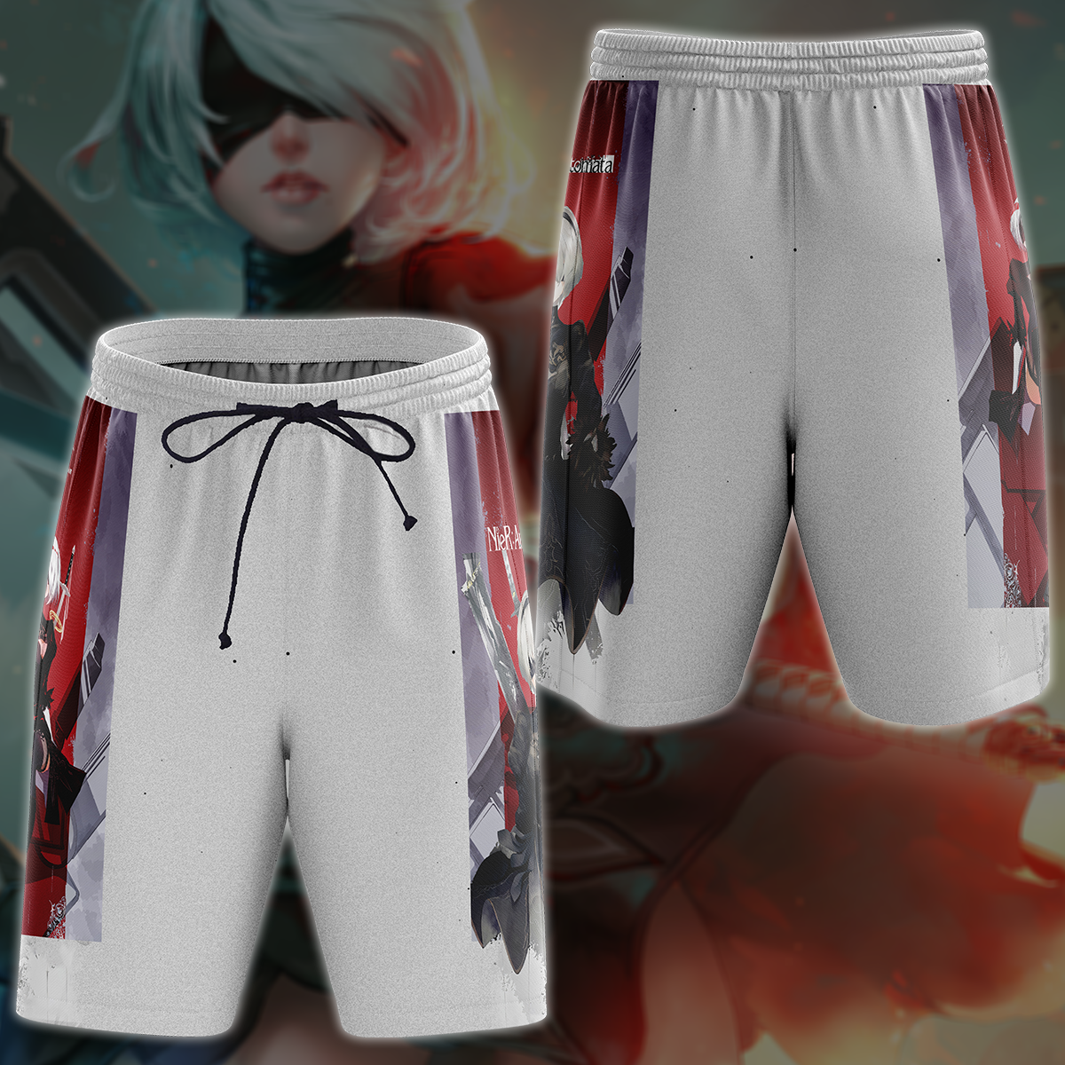 Nier:Automata Video Game 3D All Over Printed T-shirt Tank Top Zip Hoodie Pullover Hoodie Hawaiian Shirt Beach Shorts Jogger Beach Shorts S