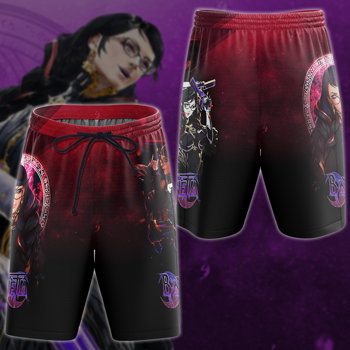 Bayonetta Video Game 3D All Over Print T-shirt Tank Top Zip Hoodie Pullover Hoodie Hawaiian Shirt Beach Shorts Jogger Beach Shorts S