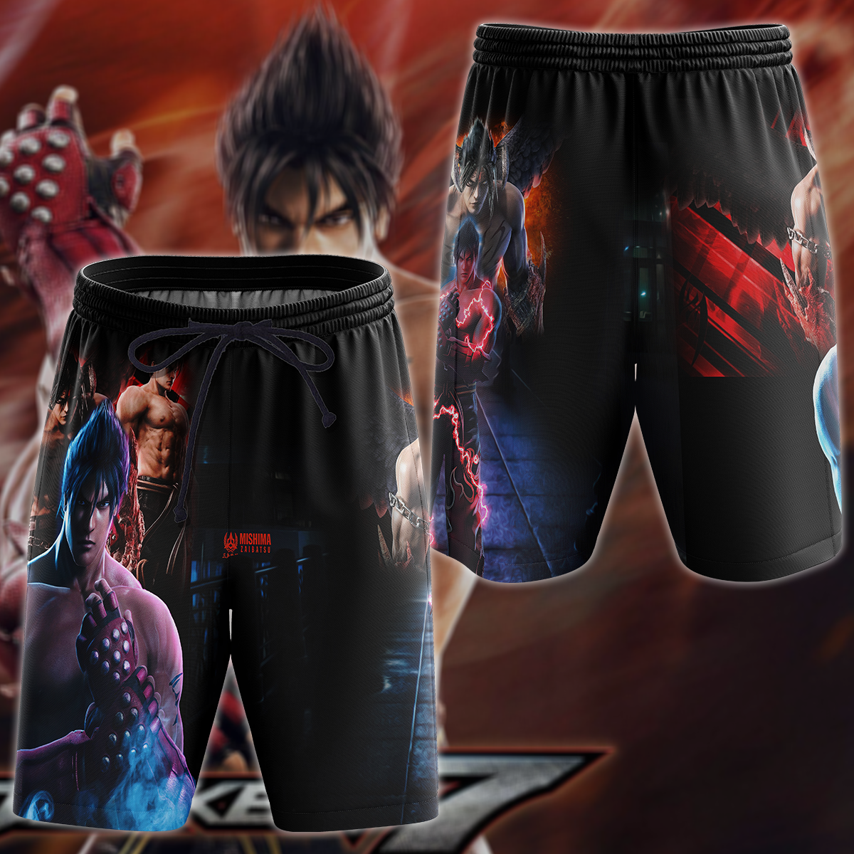 Tekken Jin Kazama Video Game 3D All Over Print T-shirt Tank Top Zip Hoodie Pullover Hoodie Hawaiian Shirt Beach Shorts Jogger Beach Shorts S