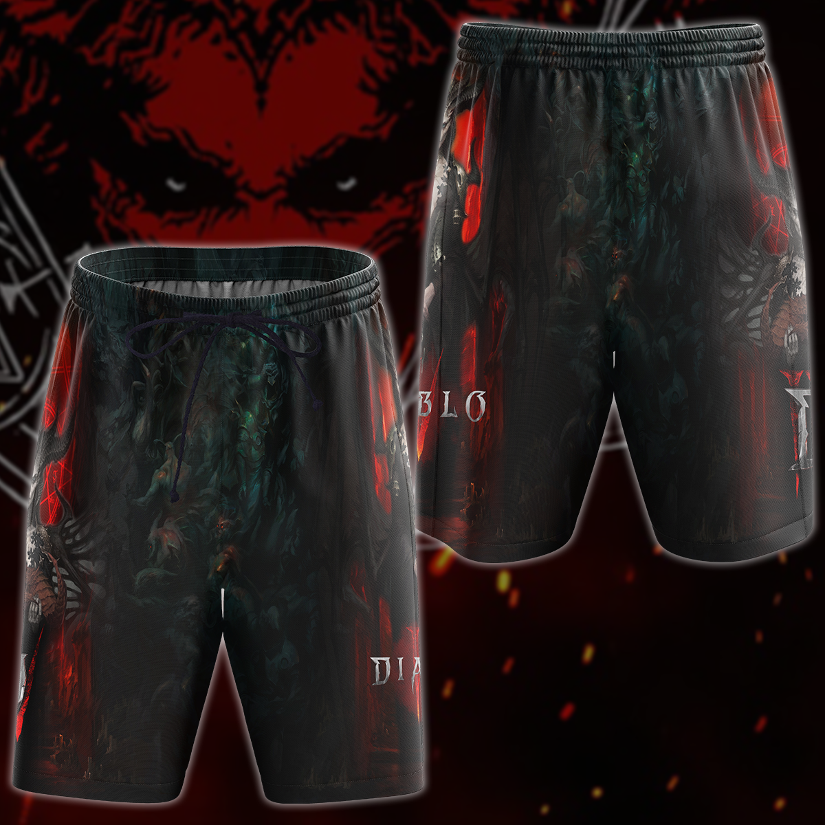 Diablo IV Video Game 3D All Over Printed T-shirt Tank Top Zip Hoodie Pullover Hoodie Hawaiian Shirt Beach Shorts Jogger Beach Shorts S