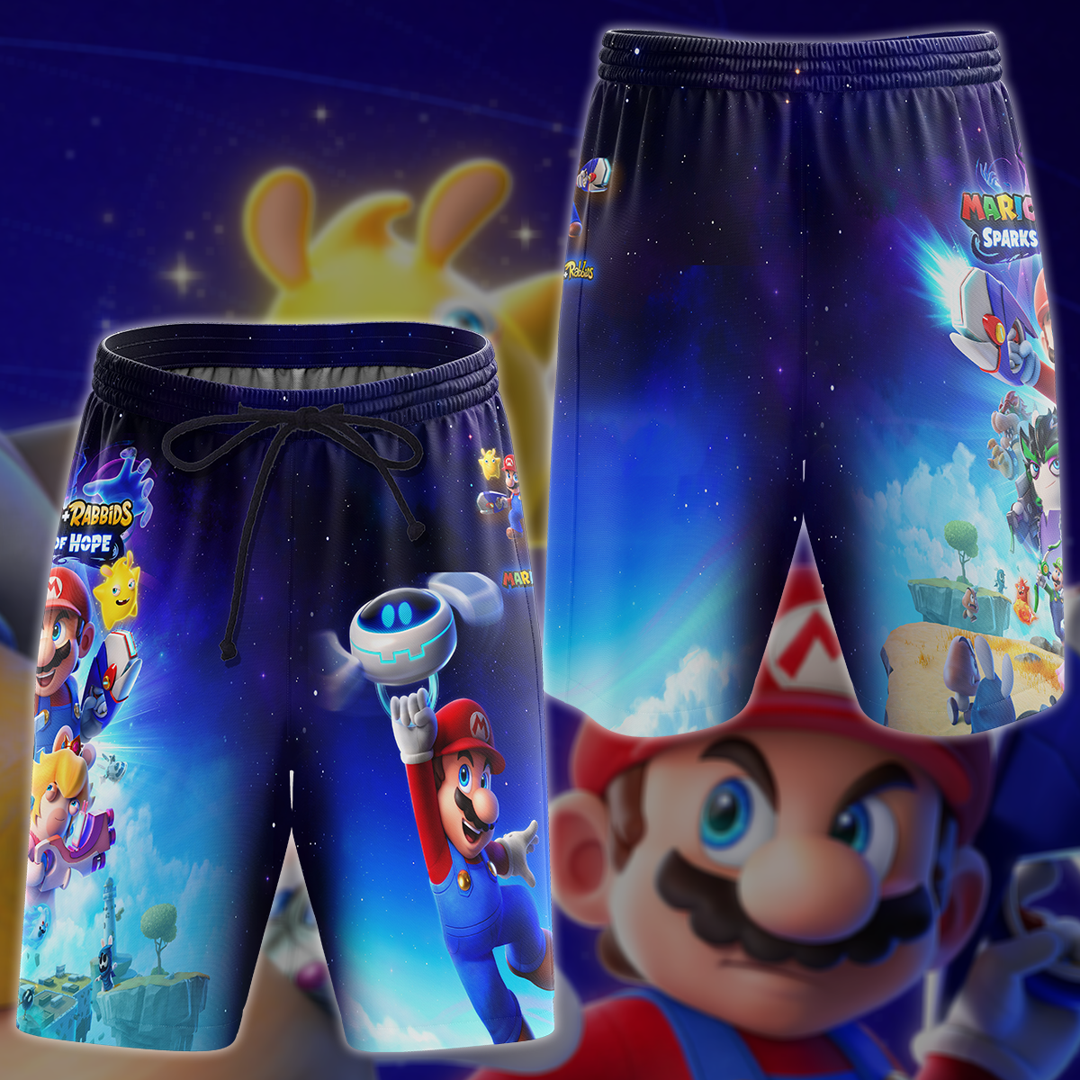 Mario + Rabbids Sparks of Hope Video Game 3D All Over Printed T-shirt Tank Top Zip Hoodie Pullover Hoodie Hawaiian Shirt Beach Shorts Jogger Beach Shorts S
