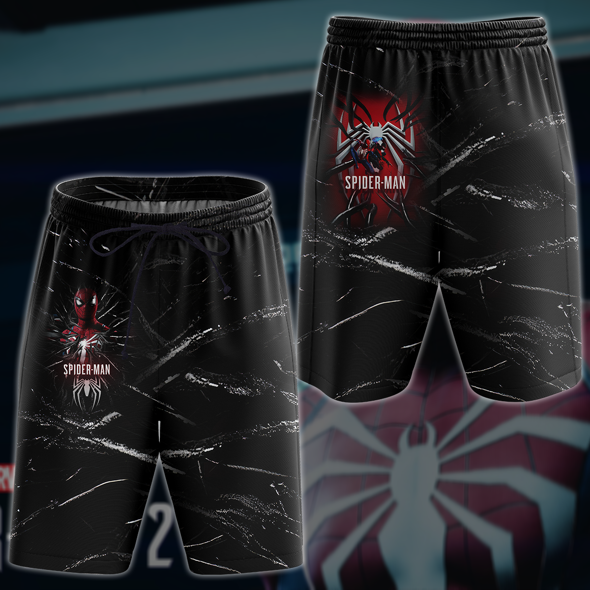 Spider-Man 2 Video Game All Over Printed T-shirt Tank Top Zip Hoodie Pullover Hoodie Hawaiian Shirt Beach Shorts Joggers Beach Shorts S