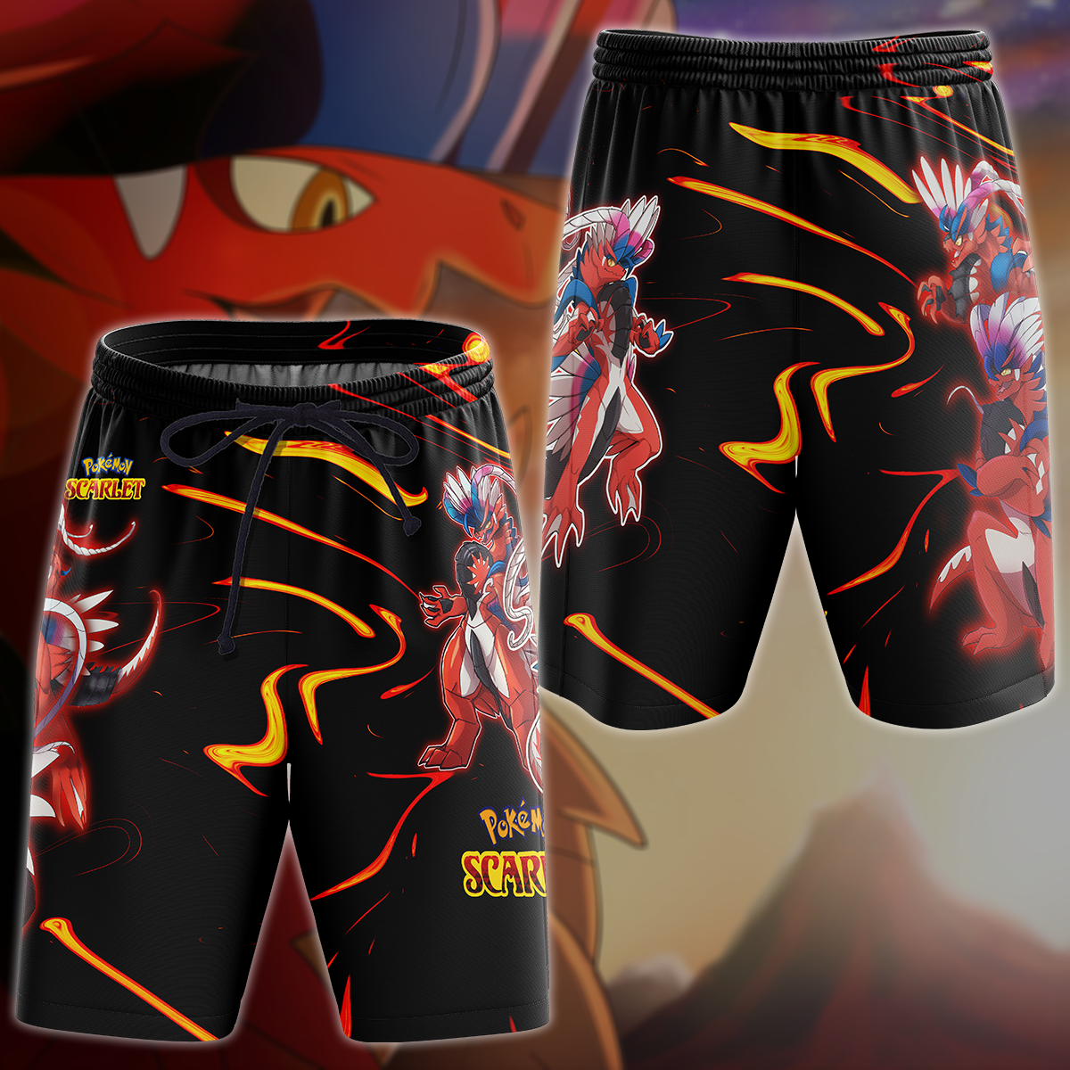 Pokemon Scarlet Video Game 3D All Over Print T-shirt Tank Top Zip Hoodie Pullover Hoodie Hawaiian Shirt Beach Shorts Jogger Beach Shorts S