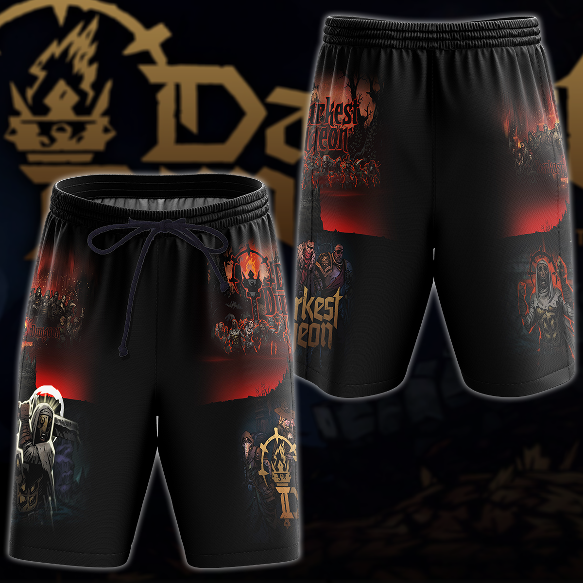 Darkest Dungeon Video Game 3D All Over Print T-shirt Tank Top Zip Hoodie Pullover Hoodie Hawaiian Shirt Beach Shorts Jogger Beach Shorts S