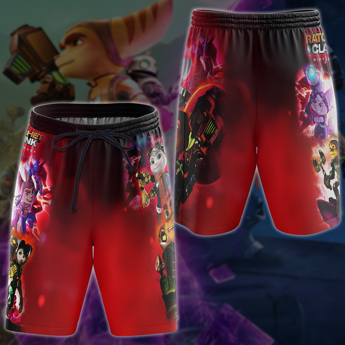Ratchet & Clank: Rift Apart Video Game 3D All Over Printed T-shirt Tank Top Zip Hoodie Pullover Hoodie Hawaiian Shirt Beach Shorts Jogger Beach Shorts S
