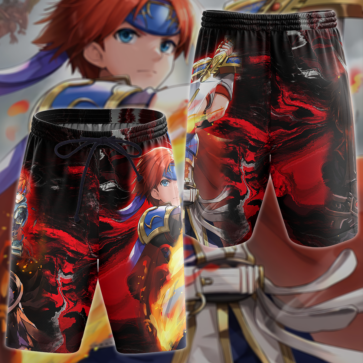 Fire Emblem Roy Video Game 3D All Over Print T-shirt Tank Top Zip Hoodie Pullover Hoodie Hawaiian Shirt Beach Shorts Jogger Beach Shorts S