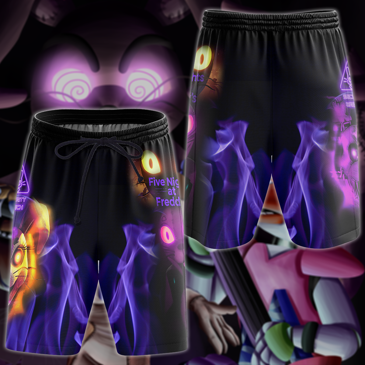 Five Nights at Freddy's: Security Breach Video Game 3D All Over Print T-shirt Tank Top Zip Hoodie Pullover Hoodie Hawaiian Shirt Beach Shorts Jogger Beach Shorts S