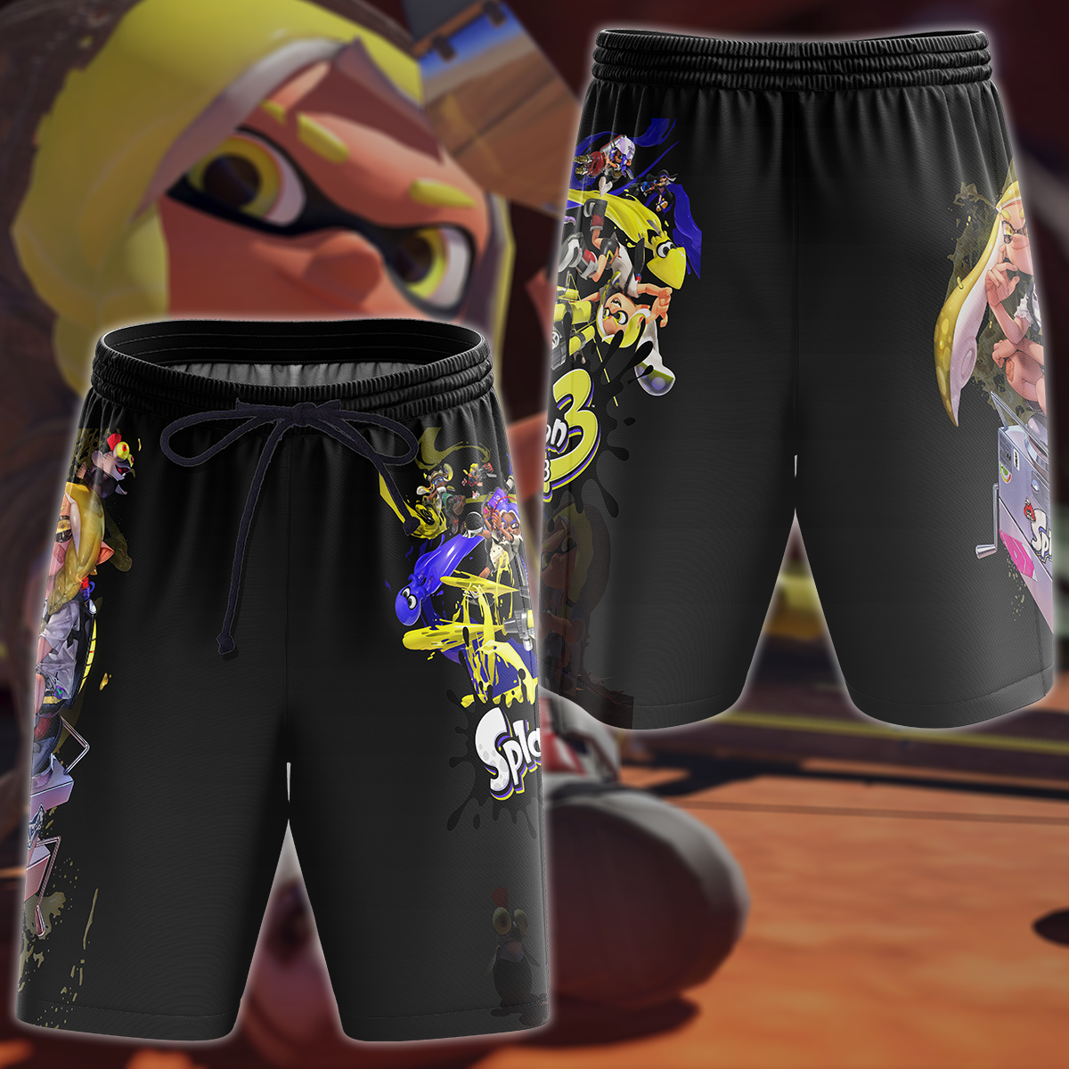 Splatoon 3 Video Game 3D All Over Print T-shirt Tank Top Zip Hoodie Pullover Hoodie Hawaiian Shirt Beach Shorts Jogger Beach Shorts S