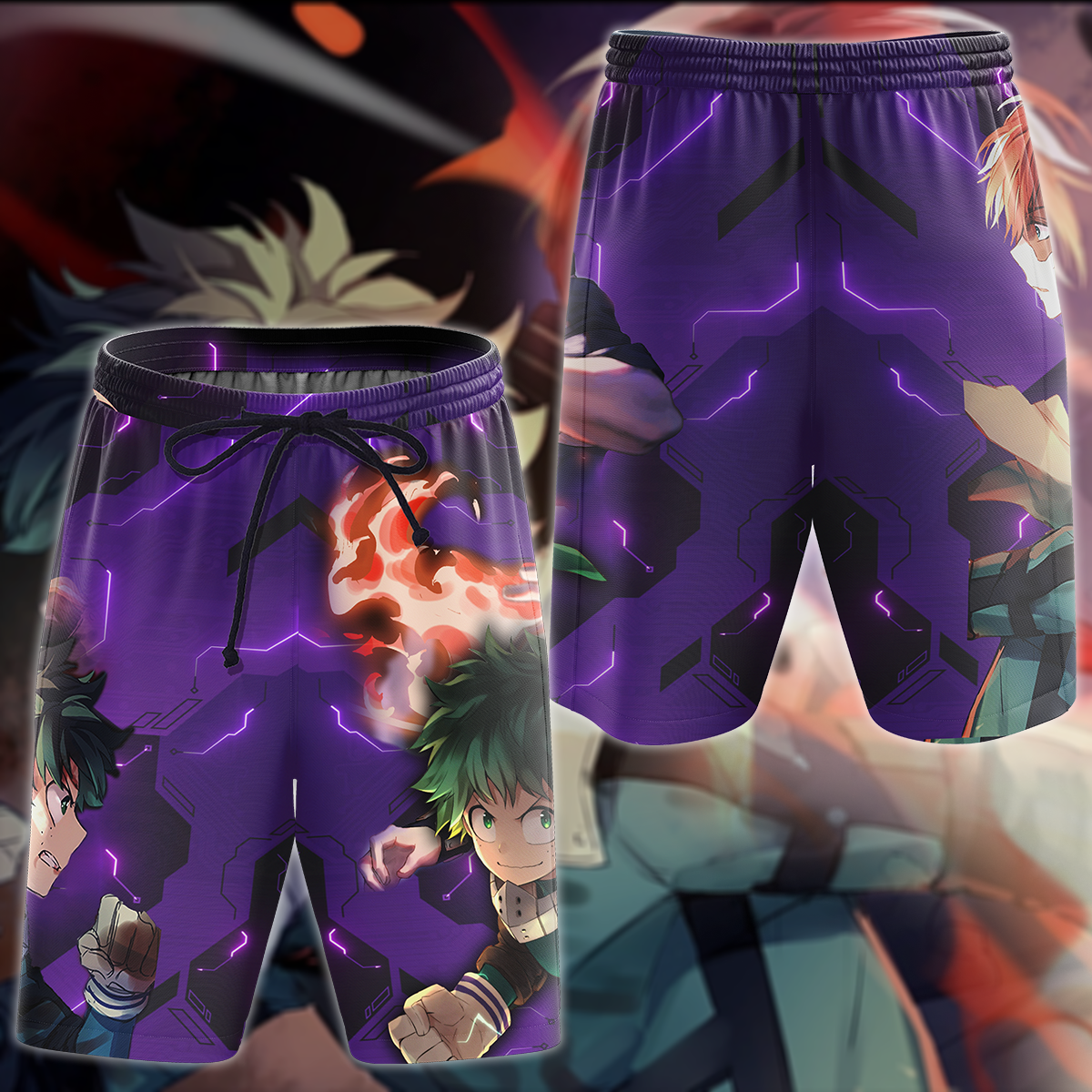 My Hero Academia: Deku x Todoroki 3D All Over Print T-shirt Tank Top Zip Hoodie Pullover Hoodie Hawaiian Shirt Beach Shorts Jogger Beach Shorts S