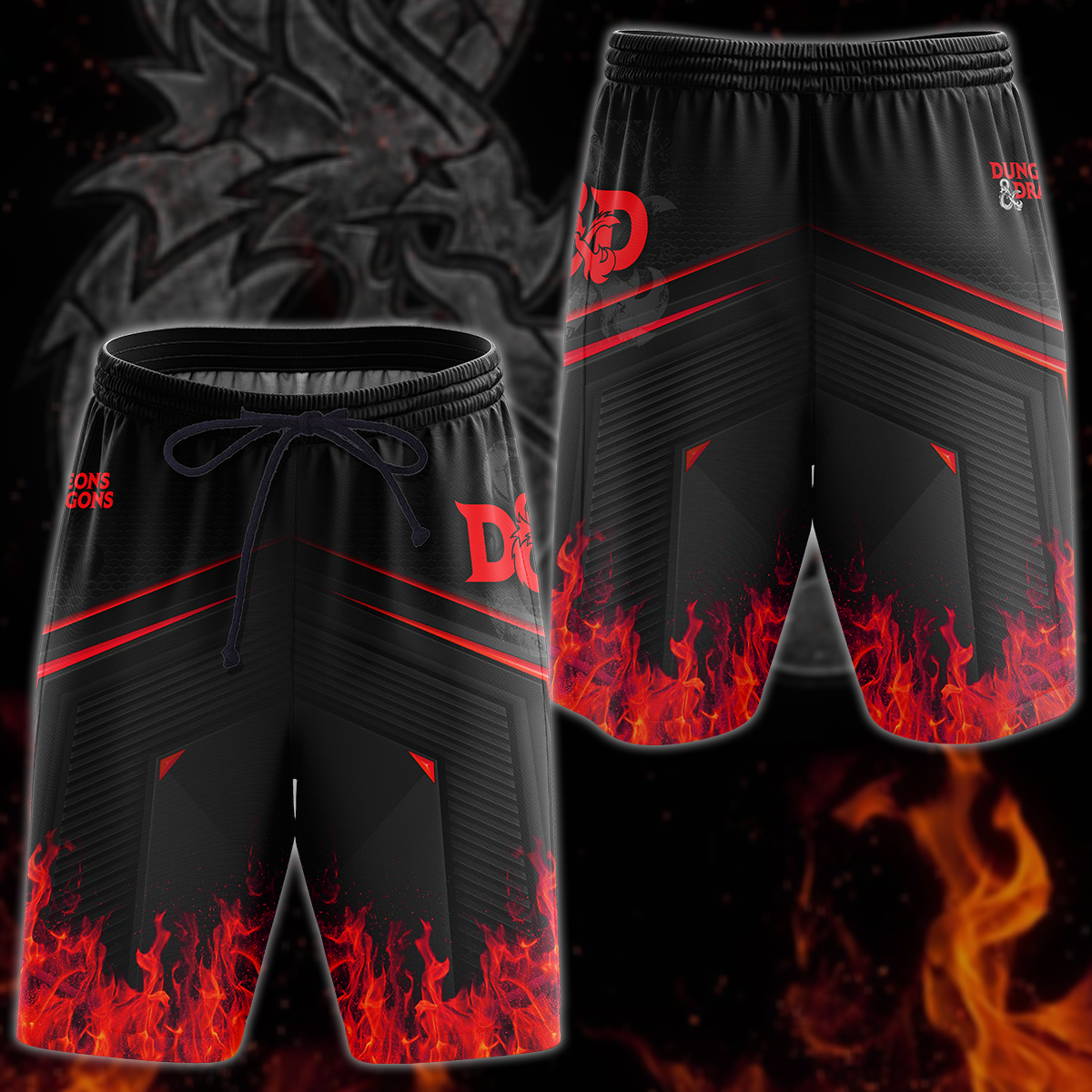 Dungeons And Dragons Video Game 3D All Over Print T-shirt Tank Top Zip Hoodie Pullover Hoodie Hawaiian Shirt Beach Shorts Jogger Beach Shorts S