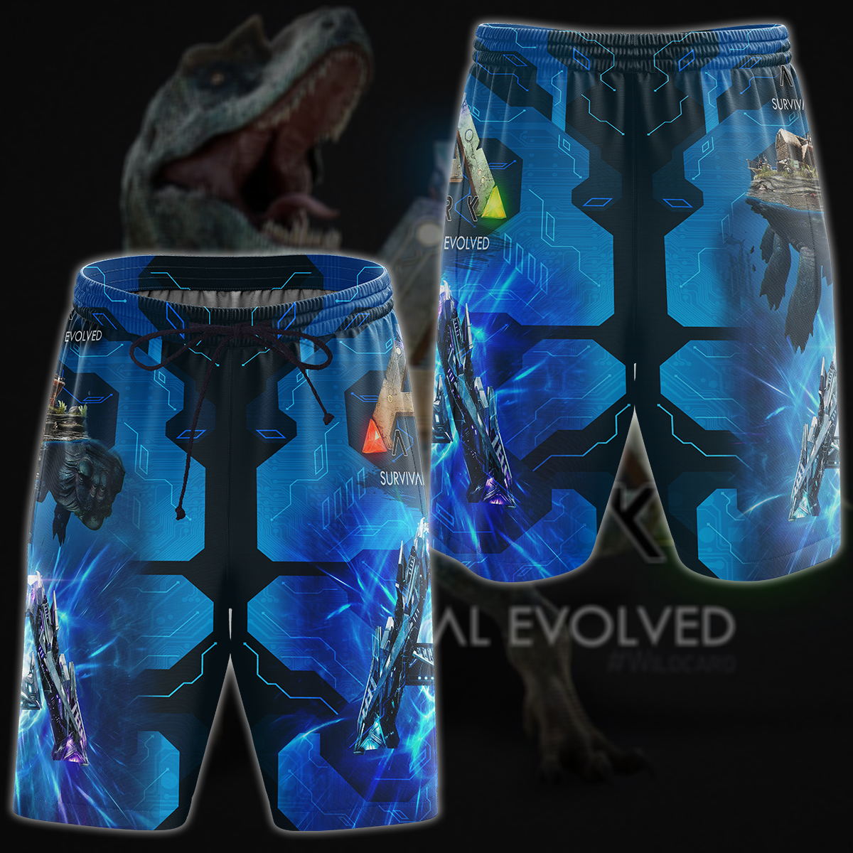 ARK: Survival Evolved Video Game 3D All Over Printed T-shirt Tank Top Zip Hoodie Pullover Hoodie Hawaiian Shirt Beach Shorts Jogger Beach Shorts S