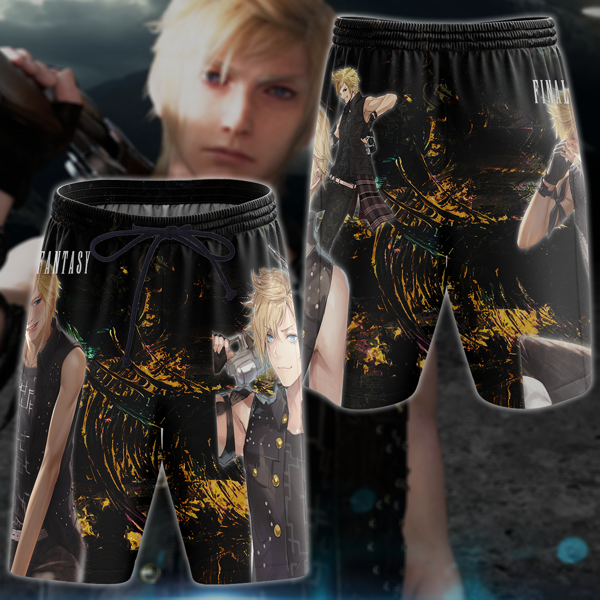 Final Fantasy XV Prompto Argentum Video Game 3D All Over Print T-shirt Tank Top Zip Hoodie Pullover Hoodie Hawaiian Shirt Beach Shorts Jogger Beach Shorts S