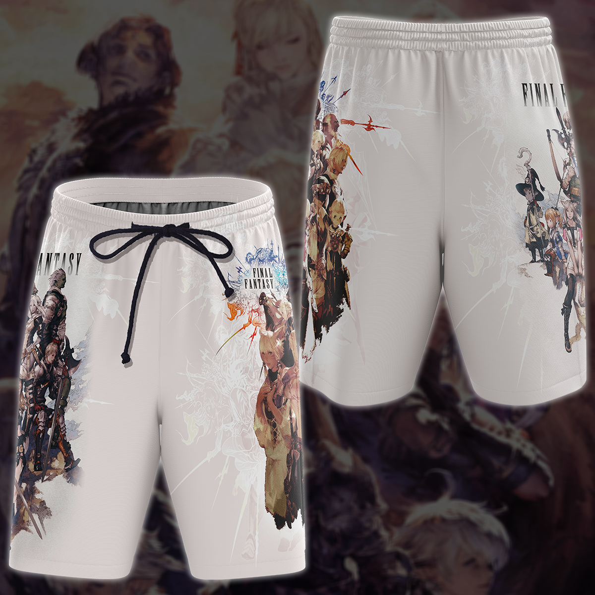 Final Fantasy XIV Video Game 3D All Over Print T-shirt Tank Top Zip Hoodie Pullover Hoodie Hawaiian Shirt Beach Shorts Jogger Beach Shorts S